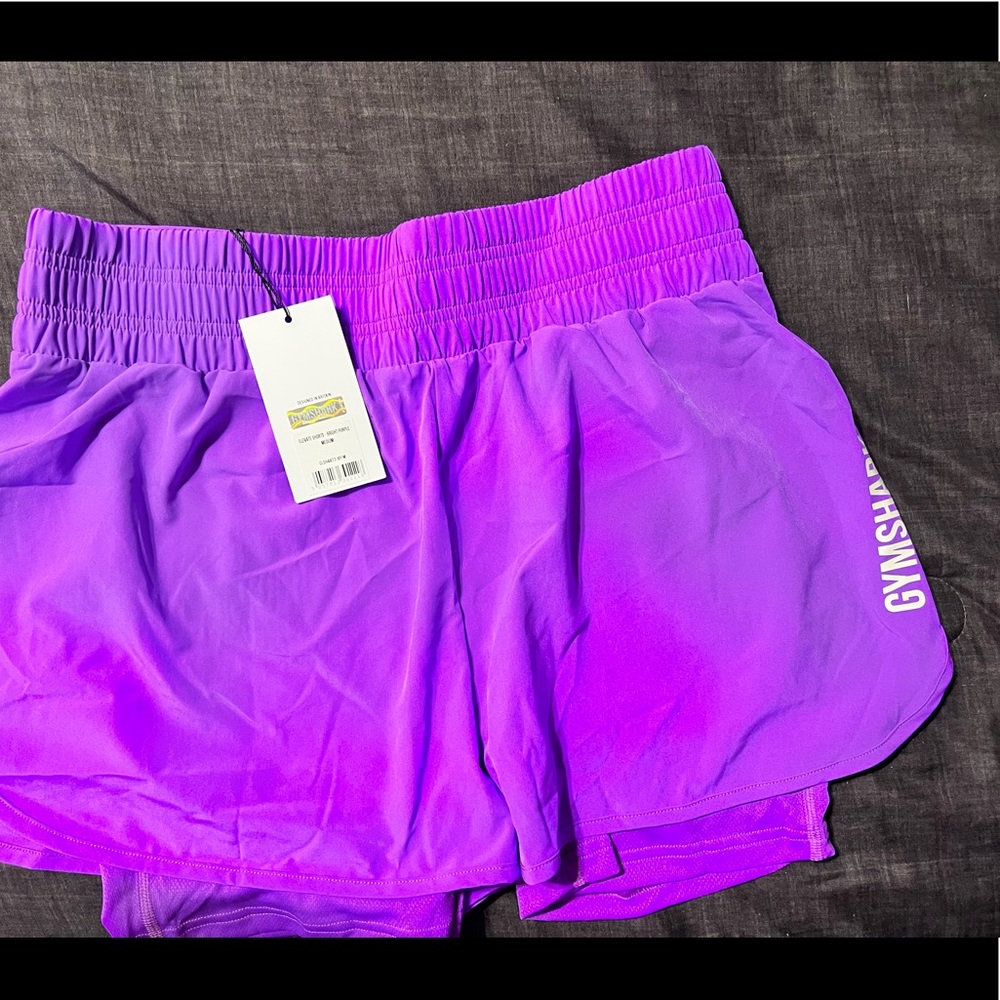 Purple gymshark running shorts